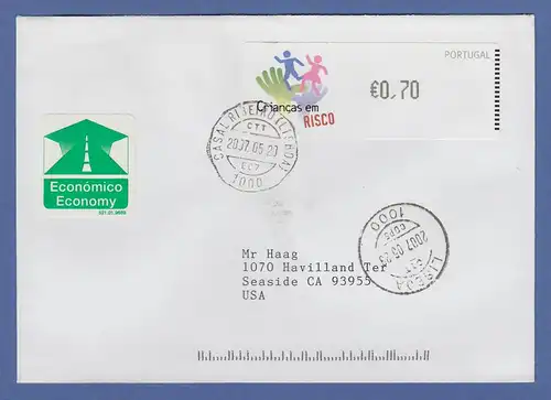 Portugal 2007 ATM Kinder in Gefahr Monétel Mi-Nr 59e Wert 0,70 auf FDC -> USA