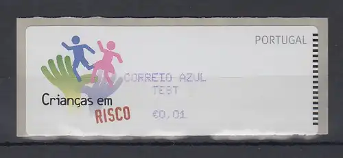 Portugal 2007 ATM Kinder in Gefahr Monétel Mi-Nr 59 f CORREIO AZUL TEST €0,01 **