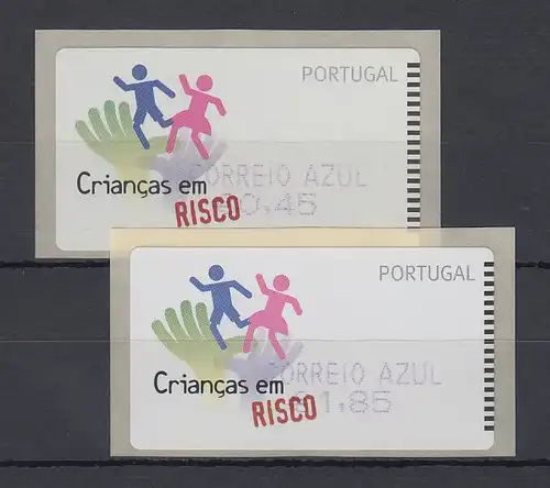 Portugal 2007 ATM Kinder in Gefahr SMD Mi-Nr 58.1 Satz AZUL 45-185 **