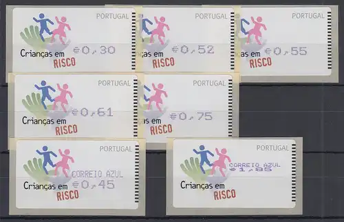 Portugal 2007 ATM Kinder in Gefahr Amiel Mi-Nr 58.2 Satz 7 Werte ** 