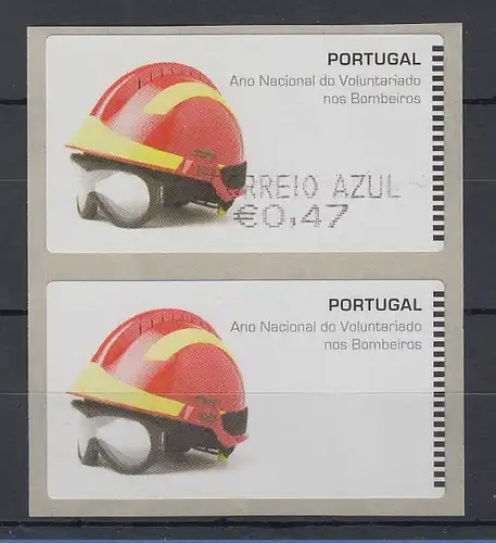 Portugal 2008 ATM Feuerwehr SMD Paar Wert AZUL 0,47 / Leerfeld **   SELTEN !  