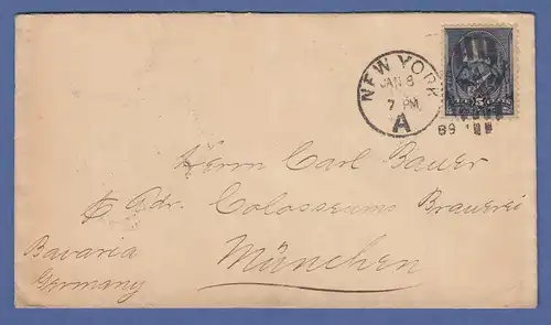 USA 1888 Garfield 5 Cent Mi.-Nr. 57 auf Brief von New York nach München