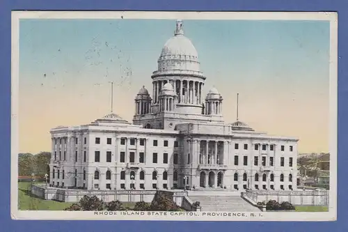 USA Postkarte State Capitol Providence Rhode Island 1914 gel. nach Wien