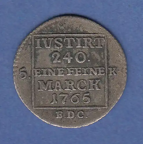 Sachsen Henneberg Friedrich August III. 5 Kreuzer / eine feine Marck 1765