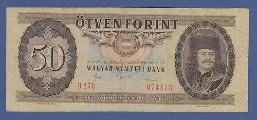 Banknote Ungarn 50 Forint 1986