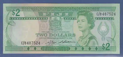 Banknote Fiji Fidschi-Inseln 2 Dollar Ausgabe 1980 