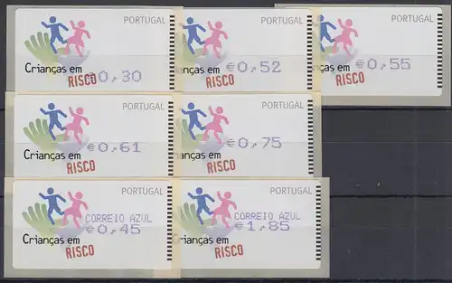 Portugal 2007 ATM Kinder in Gefahr Amiel Mi-Nr 58.2 Satz 7 Werte **