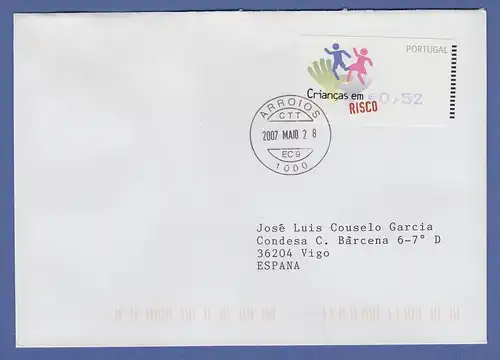 Portugal 2007 ATM Kinder in Gefahr Amiel Mi-Nr 58.2 Wert 0,52 auf FDC nach E