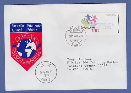 Portugal 2007 ATM Kinder in Gefahr Amiel Mi-Nr 58.2 Wert 1,85 auf FDC nach China