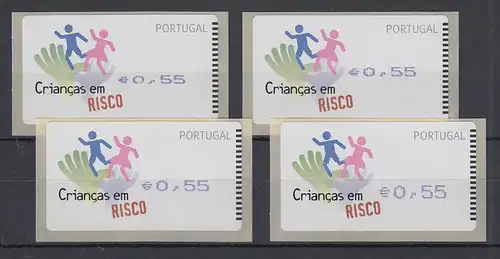 Portugal 2007 ATM Mi-Nr 58.2 Set 4 ATM mit Wert 0,55  unterschiedlich gestaucht