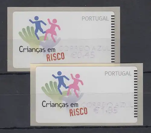 Portugal 2007 ATM Kinder in Gefahr NewVision Mi-Nr 58.3 Satz AZUL 45-185 **