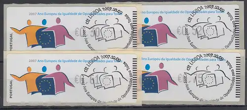 Portugal 2007 ATM Chancengleichheit Monétel Mi.-Nr. 61 Satz 30-52-61-75 ET-O