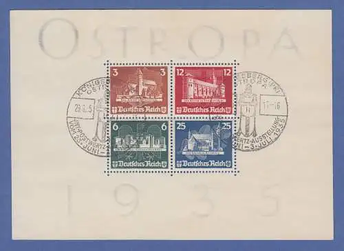 Deutsches Reich Blockausgabe OSTROPA 1935 mit Sonderstempel in guter Qualität