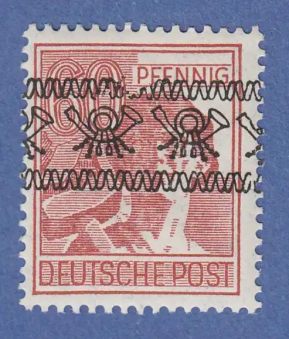 Bizone Arbeiter 60Pfg Bandaufdruck Kasseler Kerbe Mi.-Nr. 49 Ia AF O II ** gpr. 