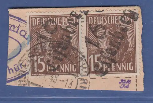 SBZ Bezirkshandstempel Bezirk 16 Eisenberg Mi.-Nr. 171 III waag. Paar gestempelt