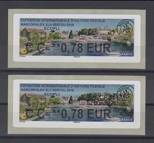 Frankreich 2019 ATM Marcophilex Vertou Wert CC 0,78 EUR   2 Typen ** 