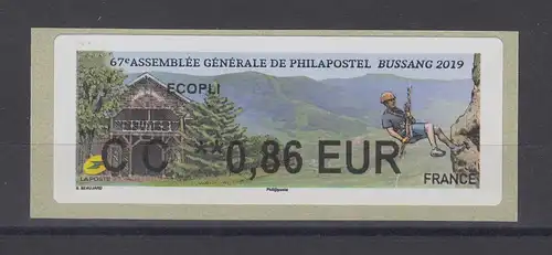 Frankreich 2019 ATM Bussang Alpinismus Wert CC 0,86 EUR ** 