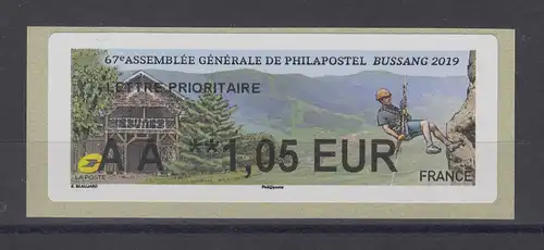 Frankreich 2019 ATM Bussang Alpinismus Wert AA 1,05 EUR ** 