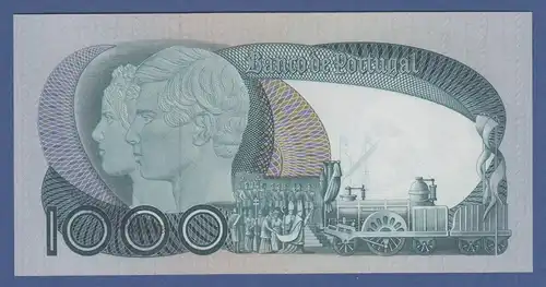 Banknote Portugal 1000 Escudos 1981 Dom Pedro V. , Eisenbahn kfr.