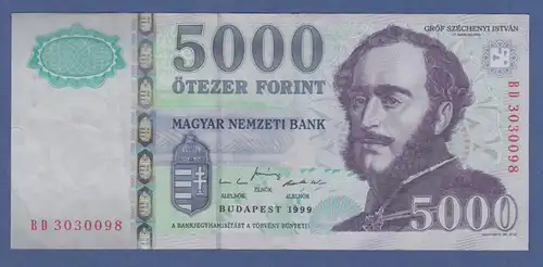 Banknote Ungarn 5000 Forint 1999 # BD 3030098 kfr.