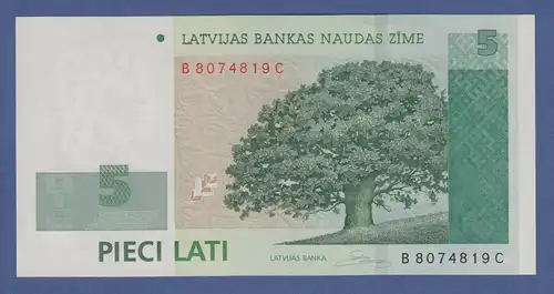 Banknote Lettland 5 Lati 2009 kfr. 