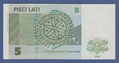 Banknote Lettland 5 Lati 2009 kfr. 