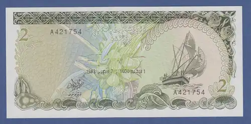 Banknote Malediven 2 Rufiyaa 1983