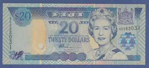 Banknote Fiji 20 Dollar # AE052031 kfr. 