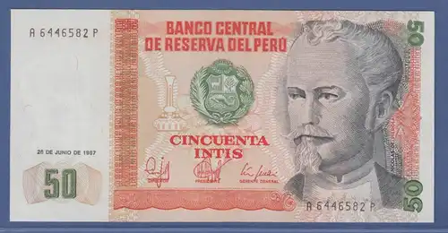 Banknote Peru 50 Intis Nicolas de Pierola 1987