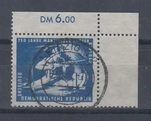 DDR 1950 Mansfelder Bergbau Mi.-Nr. 273a Eckrandstück OR gestempelt gepr. BPP 