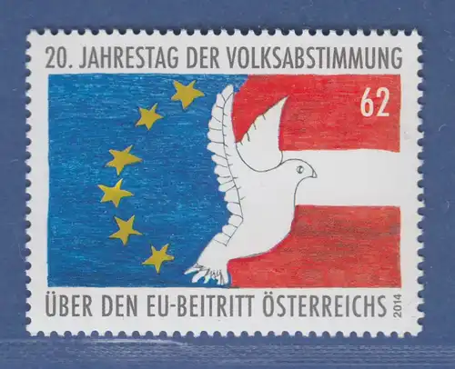 Österreich 2014 Sondermarke 20 Jahre Abstimmung über EU-Beitritt Mi.-Nr. 3145