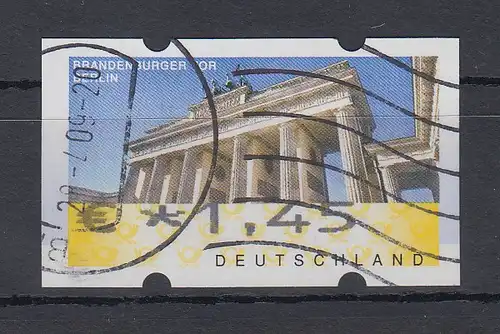 ATM Brandenburger Tor Mi.-Nr. 6 Fehldruck Wert mit € unten mit Bedarfs-Stempel