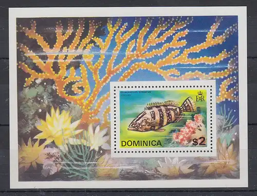 Dominica Mi.-Nr. Block 30 postfrisch ** / MNH Fisch