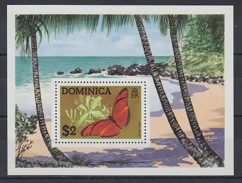 Dominica Mi.-Nr. Block 31 postfrisch ** / MNH Schmetterling