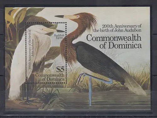Dominica Mi.-Nr. Block 97 postfrisch ** / MNH John Audubon Anniversary