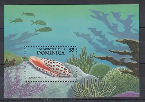 Dominica Mi.-Nr. Block 119 postfrisch ** / MNH Muschel