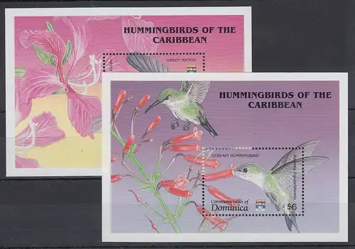Dominica Mi.-Nr. Block 210-211 postfrisch ** / MNH Kolibri