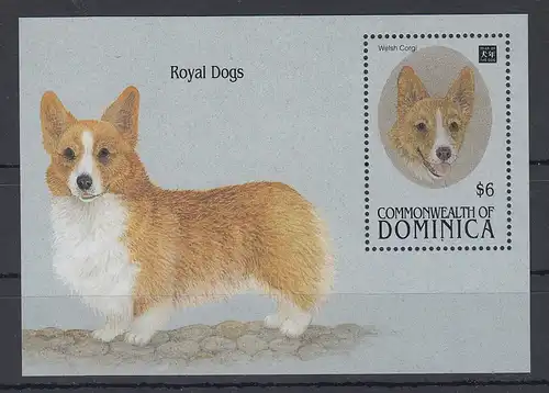 Dominica Mi.-Nr. Block 264 postfrisch ** / MNH Royal Dogs