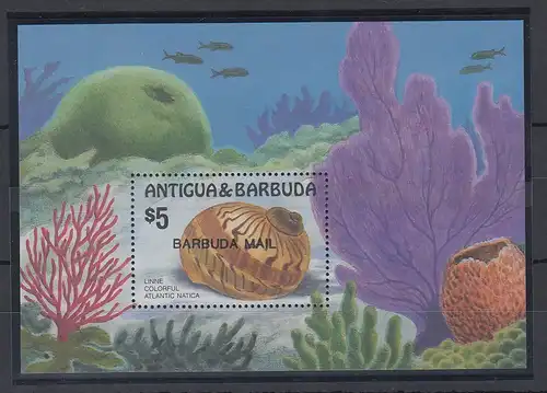 Antigua und Barbuda Mi.-Nr. Block 113 postfrisch ** / MNH Muschel BARBUDA MAIL