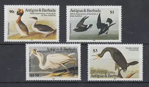 Antigua und Barbuda Mi.-Nr. Satz 851-854 postfrisch ** / MNH Vögel