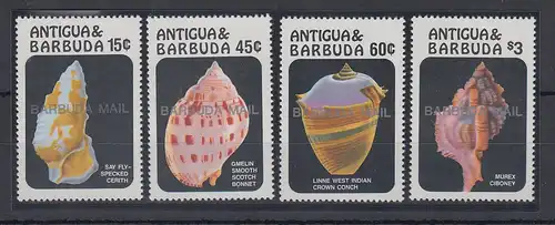 Antigua und Barbuda Mi.-Nr. Satz 902-05 postfrisch ** / MNH Muschel BARBUDA MAIL