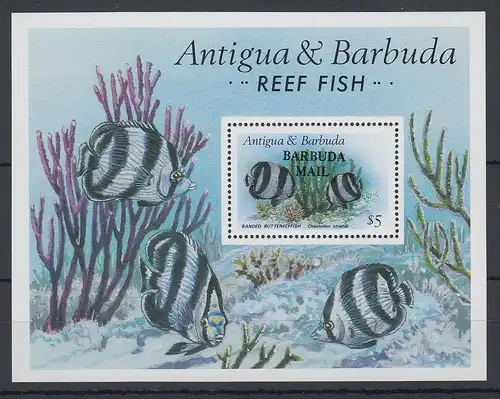 Antigua und Barbuda Mi.-Nr. Block 121 postfrisch ** / MNH Rifffisch BARBUDA MAIL