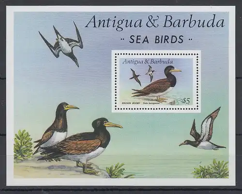 Antigua und Barbuda Mi.-Nr. Block 124 postfrisch ** / MNH Seevögel