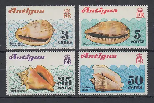 Antigua Mi.-Nr. Satz 277-280 postfrisch ** / MNH Muscheln