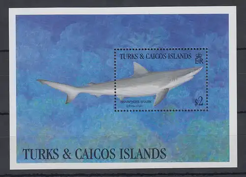 Turks & Caicos Mi.-Nr. Block ? postfrisch ** / MNH Scharfnasenhai