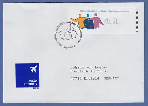 Portugal 2007 ATM Chancengleichheit Monétel Mi.-Nr. 61 Wert 0,61 auf gel. FDC