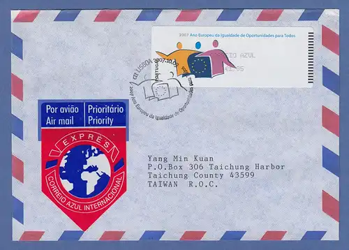 Portugal 2007 ATM Chancengleichheit Monétel Mi.-Nr. 61 Wert AZUL 1,85 auf FDC