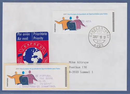 Portugal 2007 ATM Chancengleichheit Monétel violett Wert AZUL 1,85 auf gel. FDC