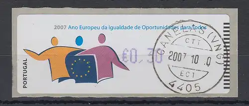 Portugal 2007 ATM Chancengleichheit Monétel violett Wert 0,30 gestempelt