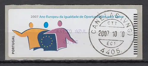Portugal 2007 ATM Chancengleichheit Monétel violett Wert AZUL 0,45 gestempelt